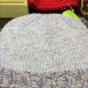 Blue and Gray Knit Beanie